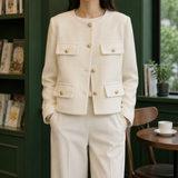 Mina-Rae Cropped Jacket - Beige