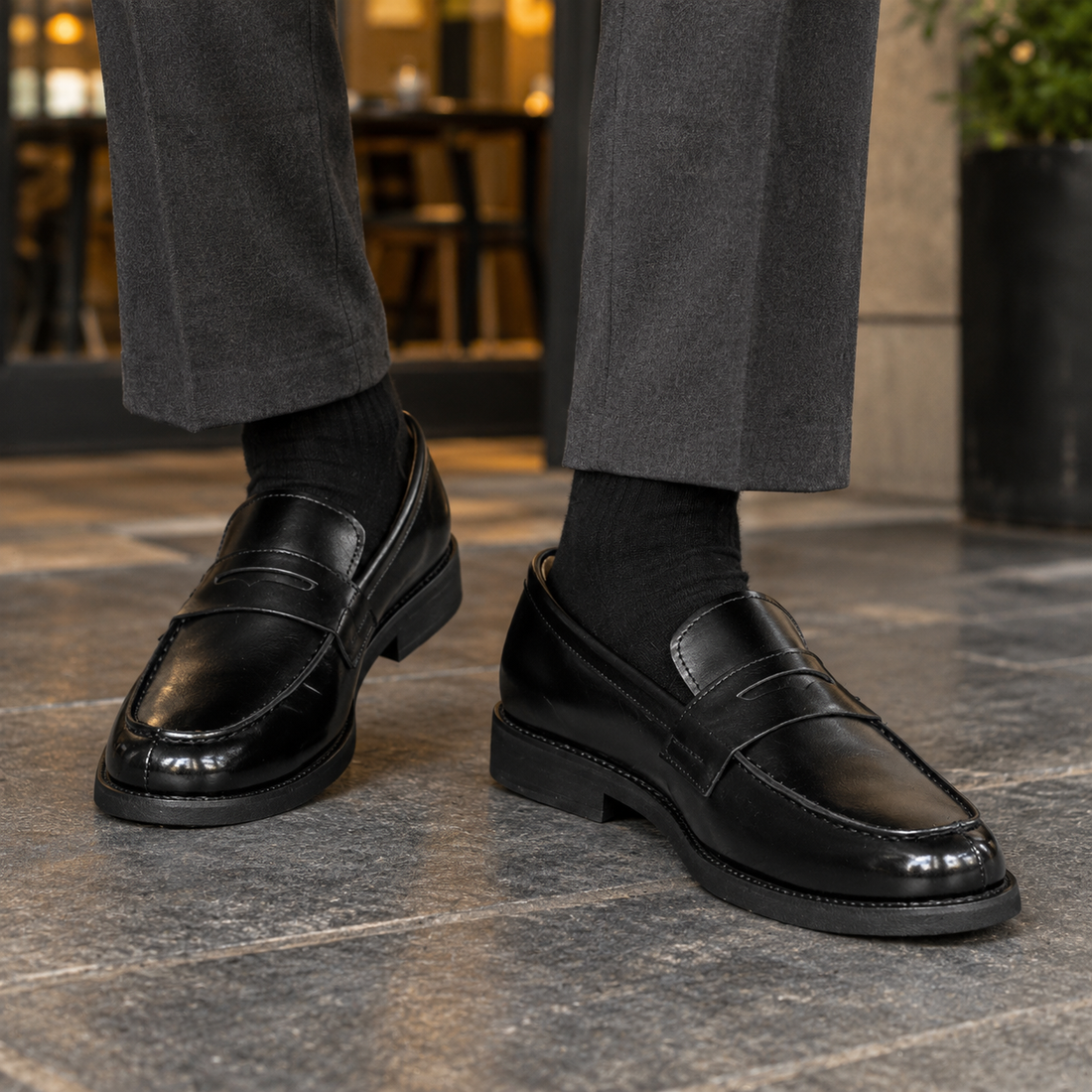 Bertani Penny Loafers - Black