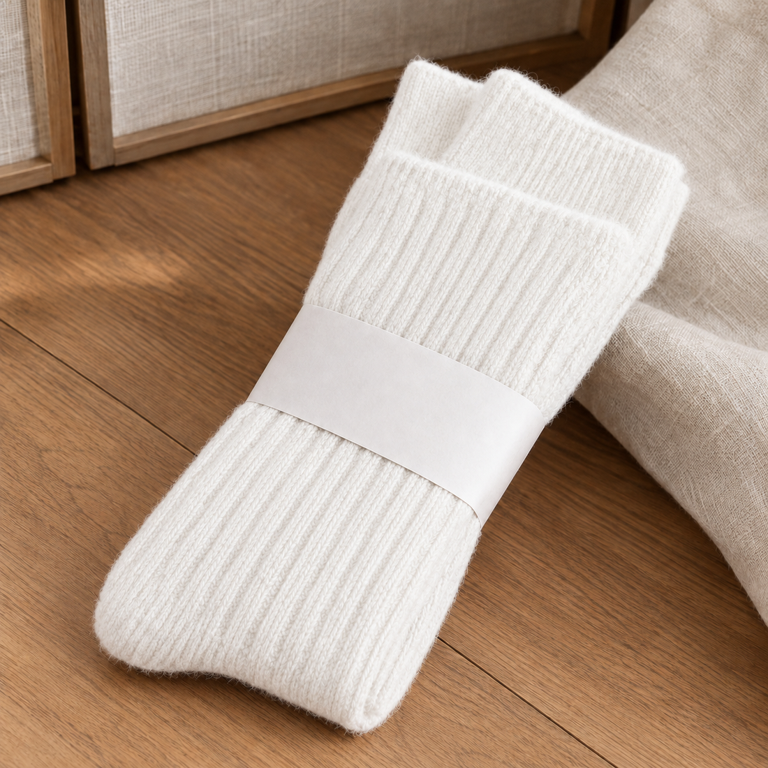 Jacinta-Faye Ribbed Cashmere Socks - White