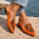 Siracusa Tassel Slingbacks - Orange And Leopard