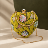 Piacenza Sequined Heart Clutch - Yellow