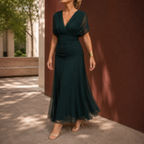 Lydia-Hope Wrap Maxi Dress - Dark Green