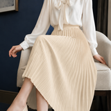 Aurelia Pleated Midi Skirt - Apricot