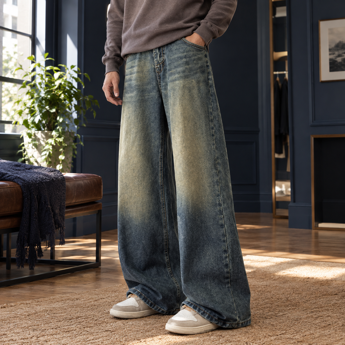 Eldric-Dean Wide Leg Jeans - As Pictured