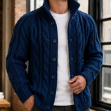 Anders Cable Knit Sweater - Dark Blue