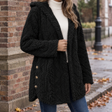 Grace-Jane Hooded Fleece Jacket - Black