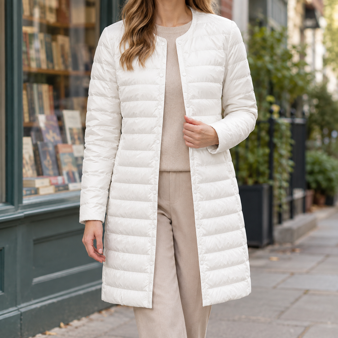 Annabeth Quilted Overcoat - White
