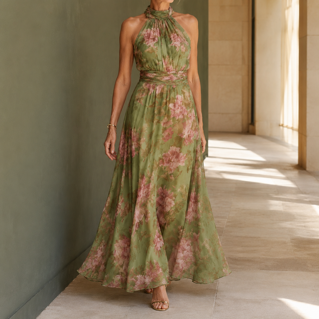 Eva Halter Maxi Dress - Green