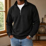 Idris Quarter Zip Sweater - Black