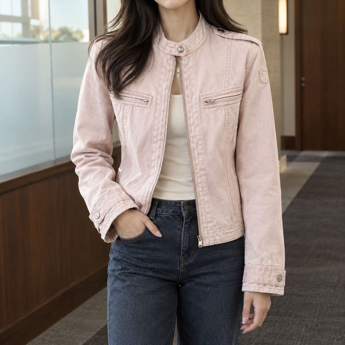 Wendy Denim Jacket - Pink