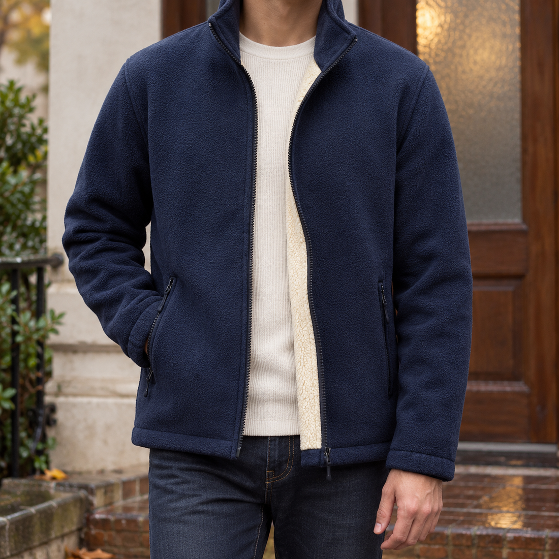 Philemon Fleece-Lined Jacket - Dark Blue