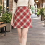 Cecily Plaid Mini Skirt - Red