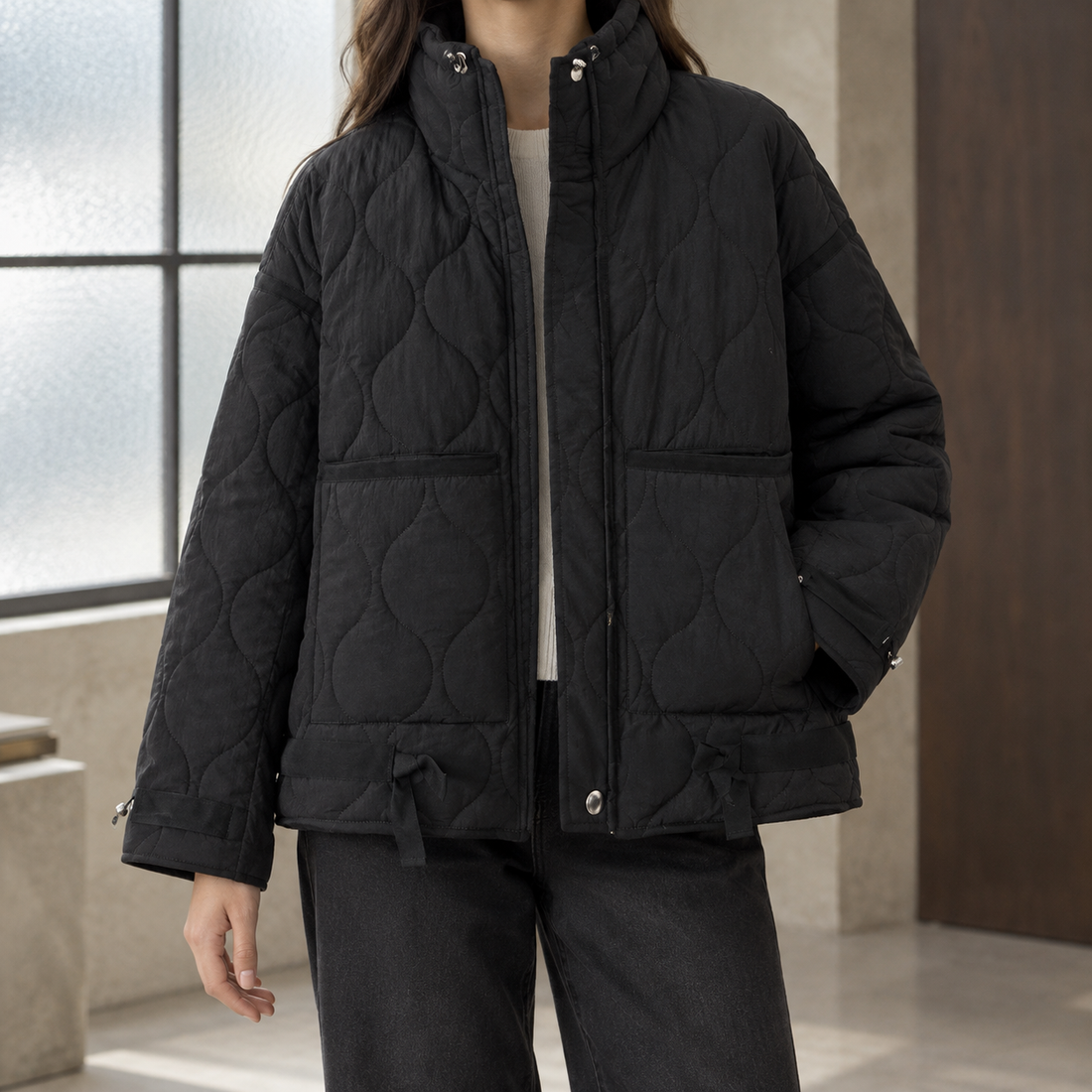Joelle-Mae Quilted Jacket - Black