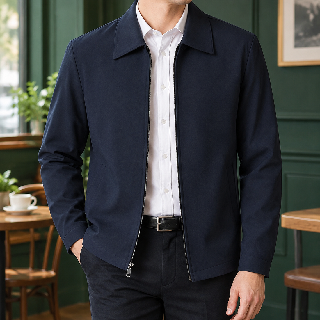 Kasimir Zip Jacket - Dark Blue