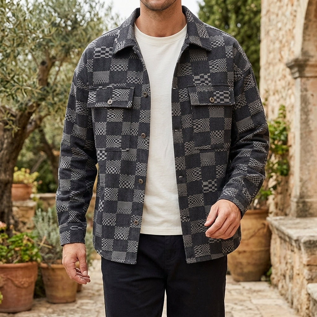 Magnus Patchwork Jacket - Charcoal Gray