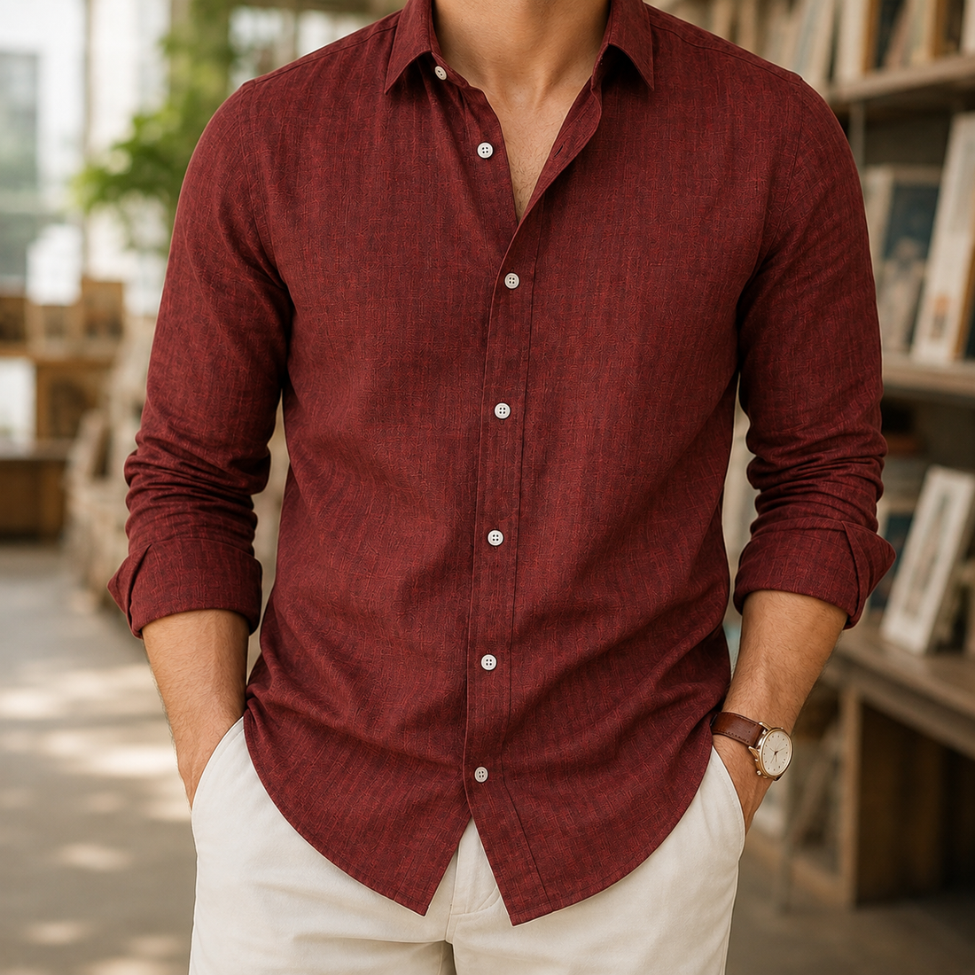 Arlo Collared Shirt - Red