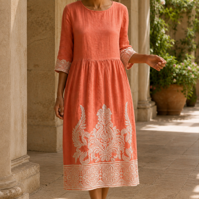 Amalia Embroidered Midi Dress