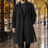 Eamon-Miles Double Breasted Overcoat - Black