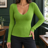 Annabel-Louise Ribbed Top - Green