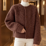 Alina-Rae Textured Cardigan - Coffee