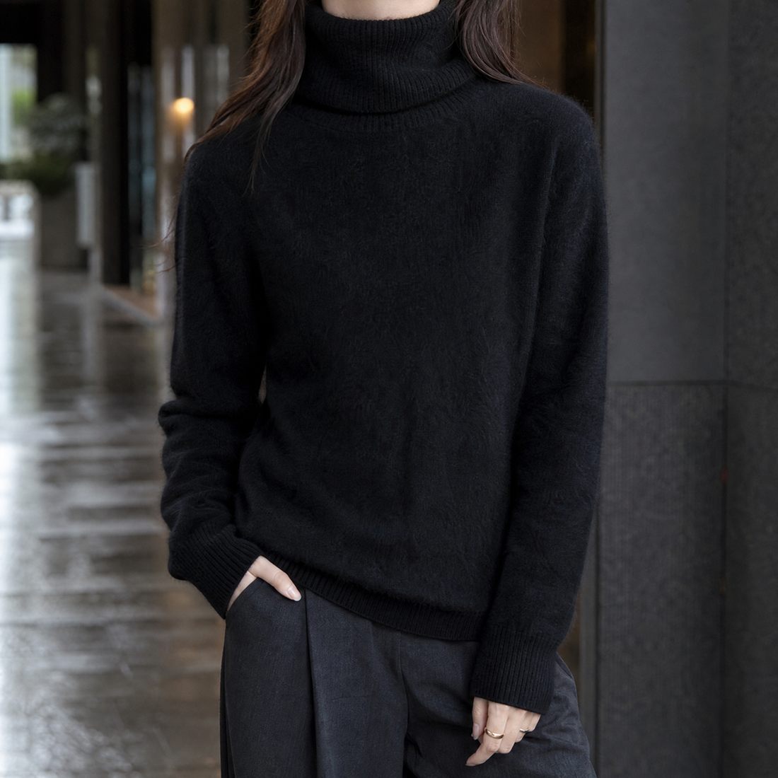 Emmeline-Elise Cashmere Sweater - Black