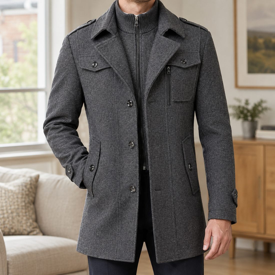Reece Military Jacket - Gray
