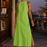 Mireille Linen Midi Dress - Green