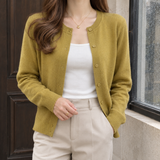 Cadence-Faye Fine Knit Cardigan - Mustard