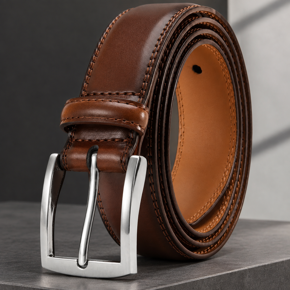 Angelini Leather Belt - Brown