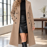 Mabel-Sage Double-Breasted Coat - Brown