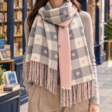 Denholm Heart Plaid Scarf - Pink