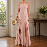 Eleanor-Sage Ruffle Maxi Dress - Blush Pink