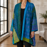 Lara Patchwork Cardigan - Blue