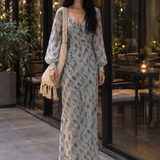 Susannah Ruched Maxi Dress - Blue