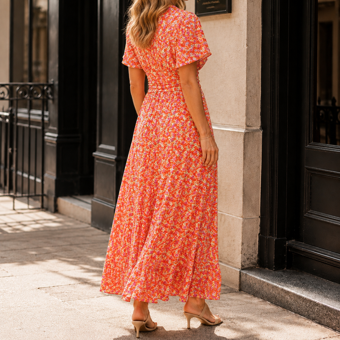 Solene Ruched Maxi Dress - Lead Alternate View