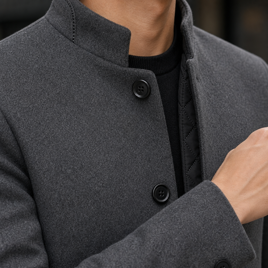 Hendrik Stand Collar Jacket - Lead Product Detail