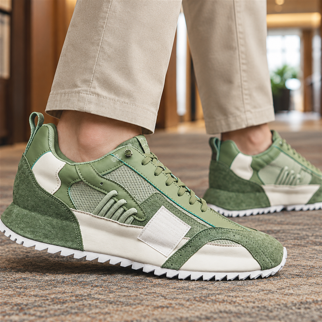 Cordoni Panelled Sneakers - Lead Product Detail