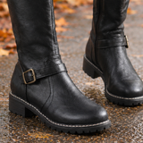 Neroni Buckle Knee High Boots - Lead Product Detail