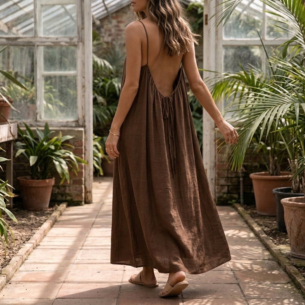 Willa Backless Maxi Dress - Lead Alternate View