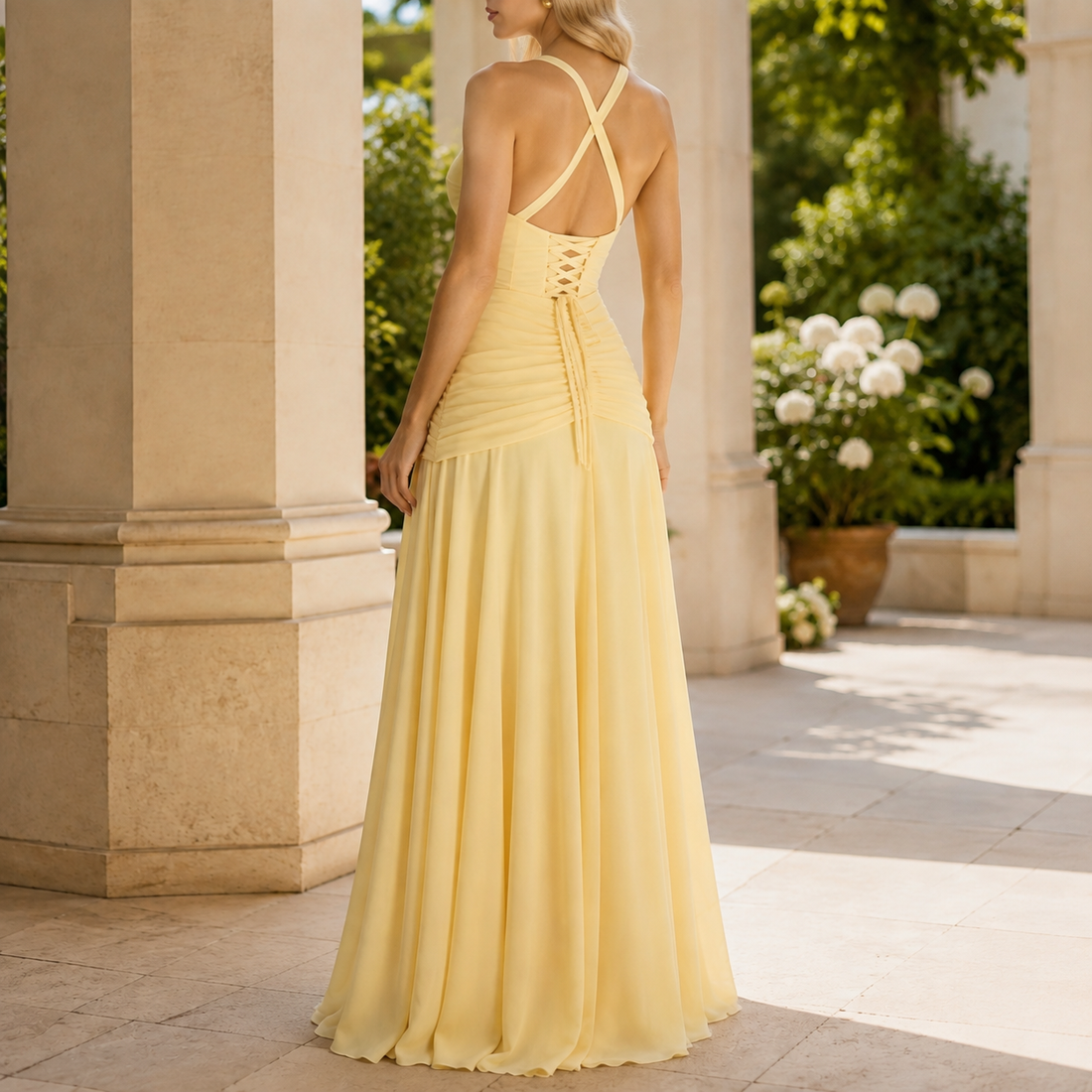 Katia Ruched Maxi Dress - Lead Alternate View