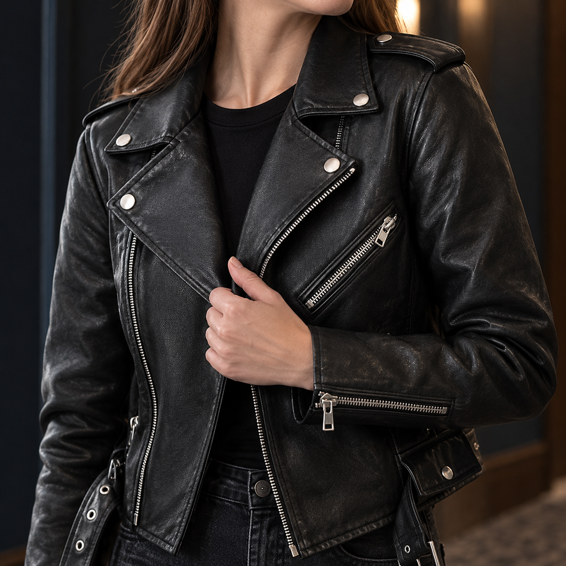 Rebekah Biker Jacket - Lead Product Detail