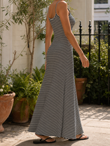 Amelie Striped Maxi Dress - Lead Alternate View