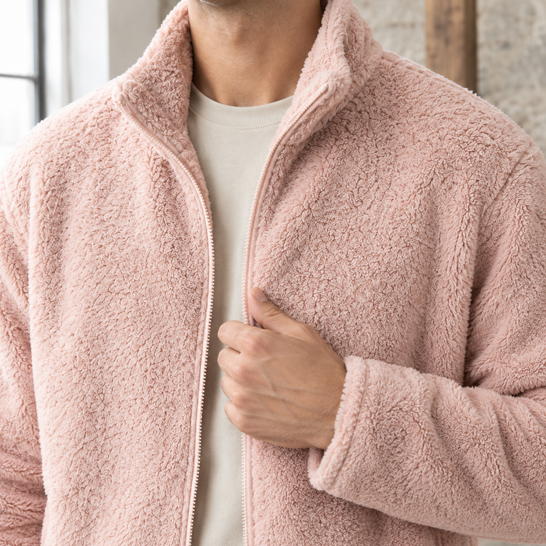 Solomon Plush Fleece Jacket - Lead Product Detail