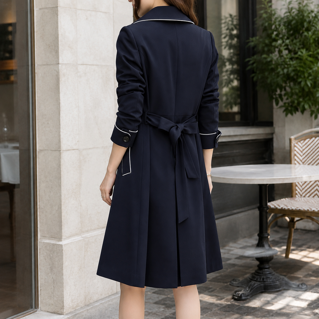 Madeleine Piped Overcoat - Lead Alternate View