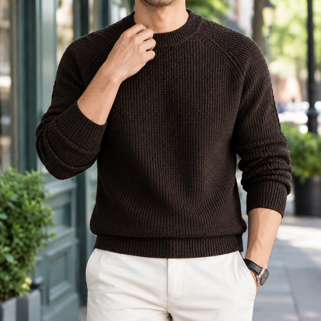 Oswin Ribbed Sweater - Lead Product Detail