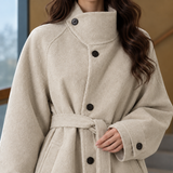 Hildegarde Belted Wool Coat - Lead Product Detail