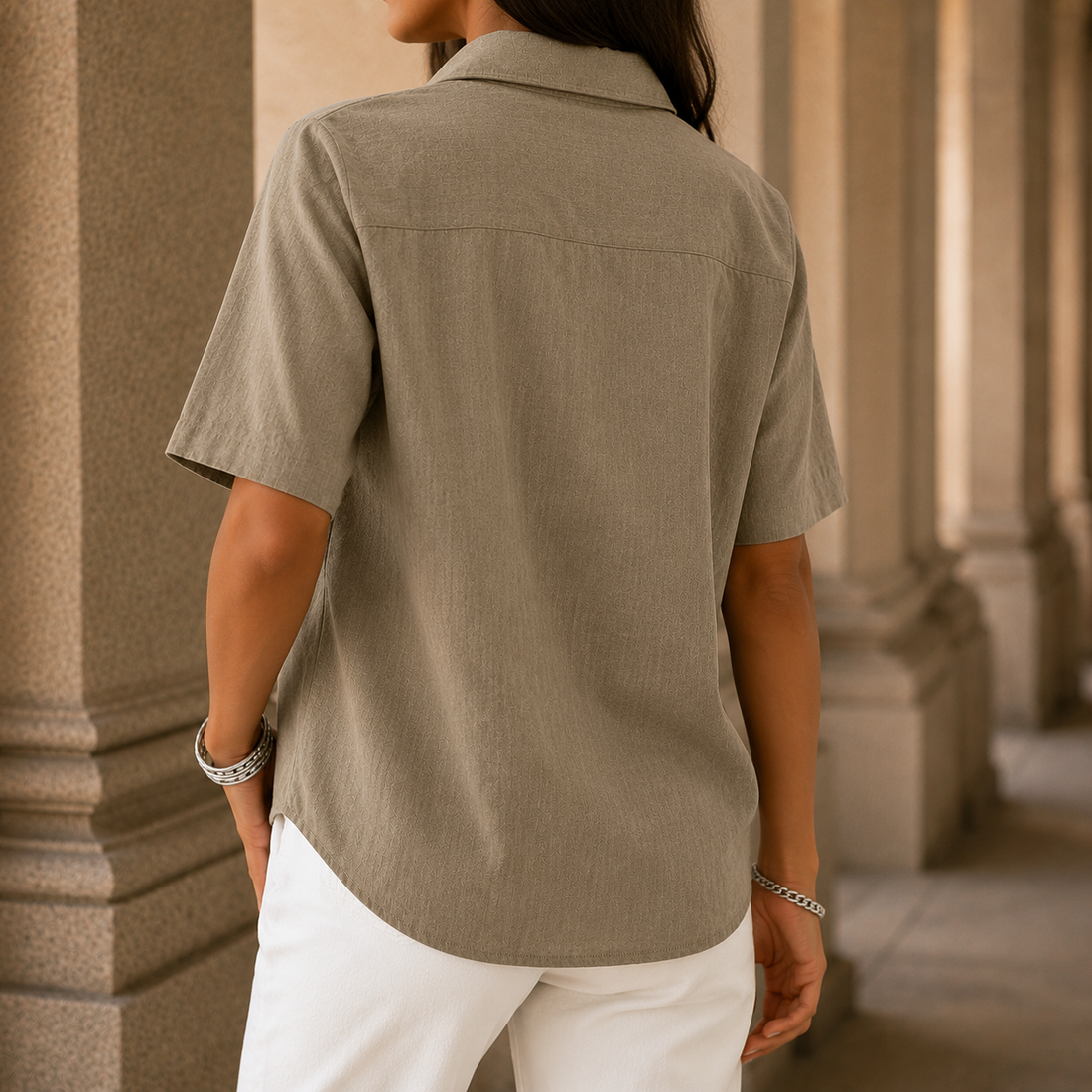Sylvie Collared Blouse - Lead Alternate View