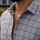 Jasper Grid Shirt - Lead Product Detail