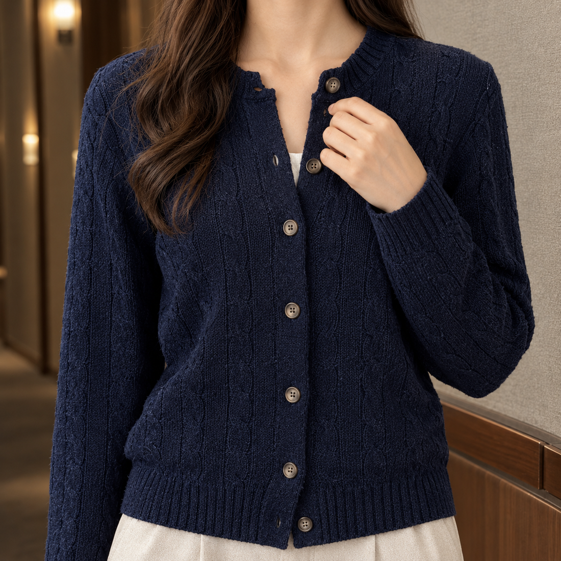 Martha Cable Cardigan - Lead Product Detail