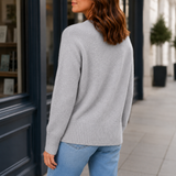 Fenna V-Neck Sweater - Lead Alternate View